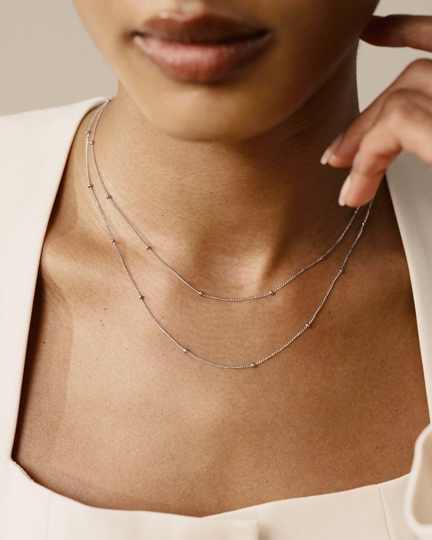 Beaded Chain Steel Necklace