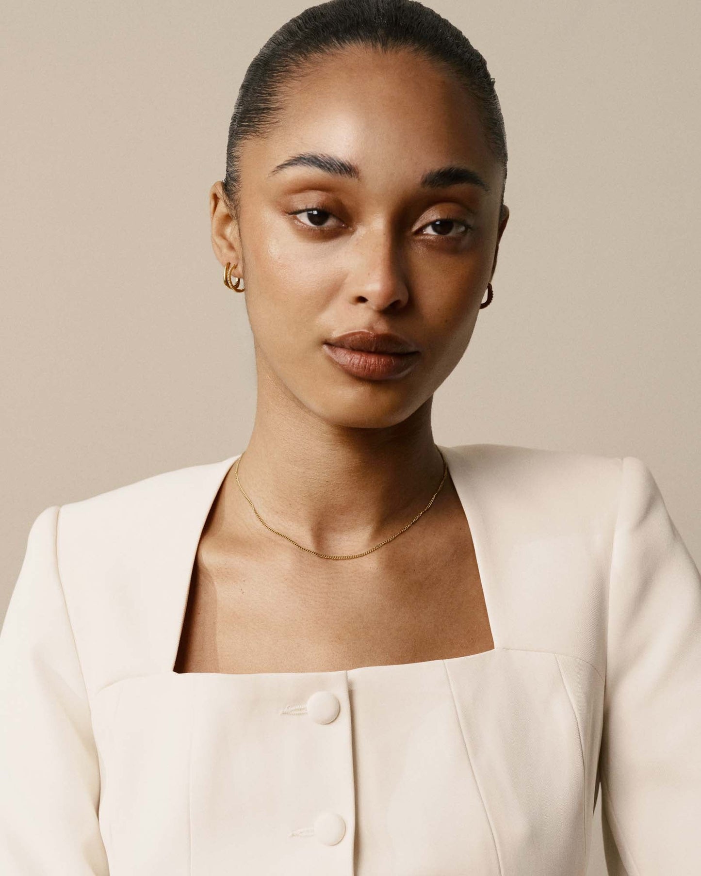 Thin Curb Chain Gold Necklace