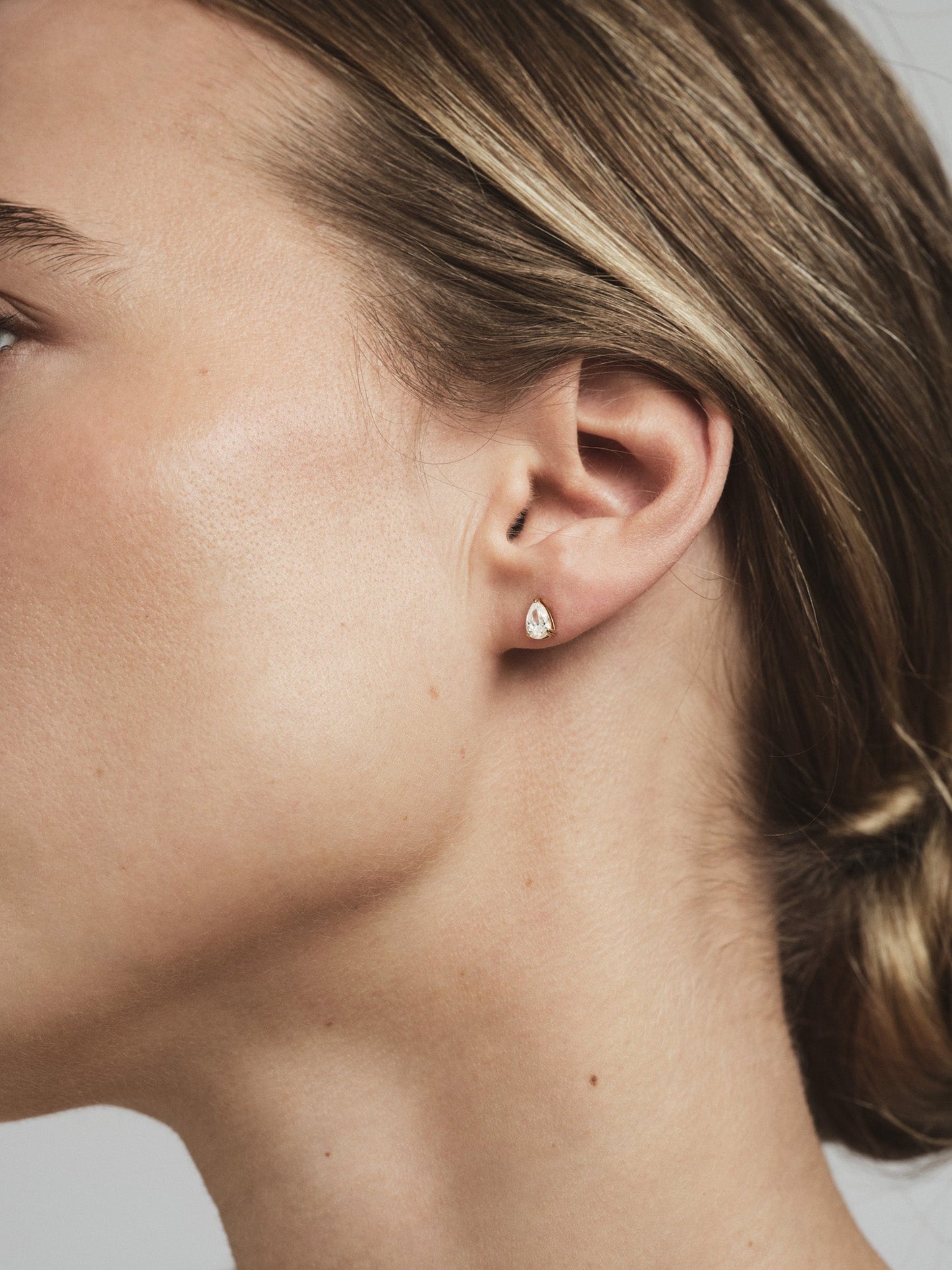 Belle White Medium Studs