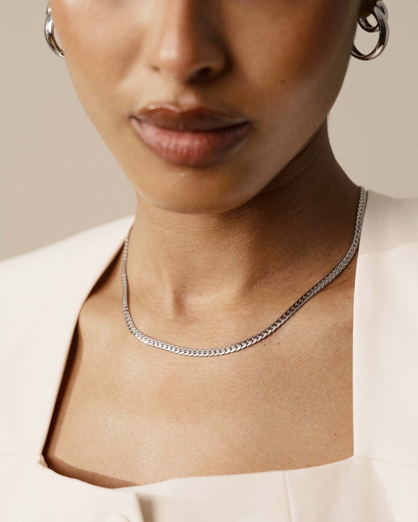 Serpentine Chain Steel Necklace