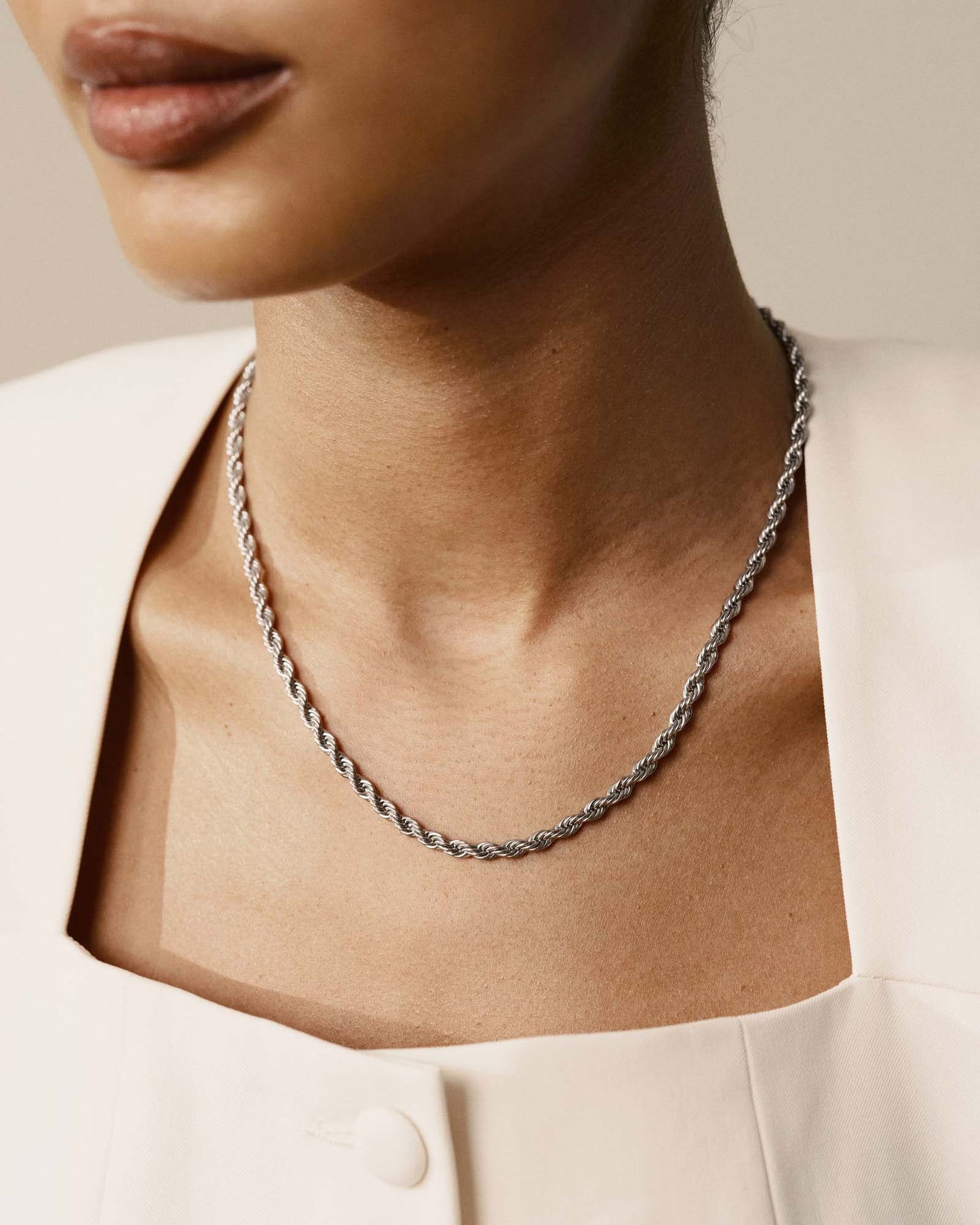 Bold Rope Chain Steel Necklace