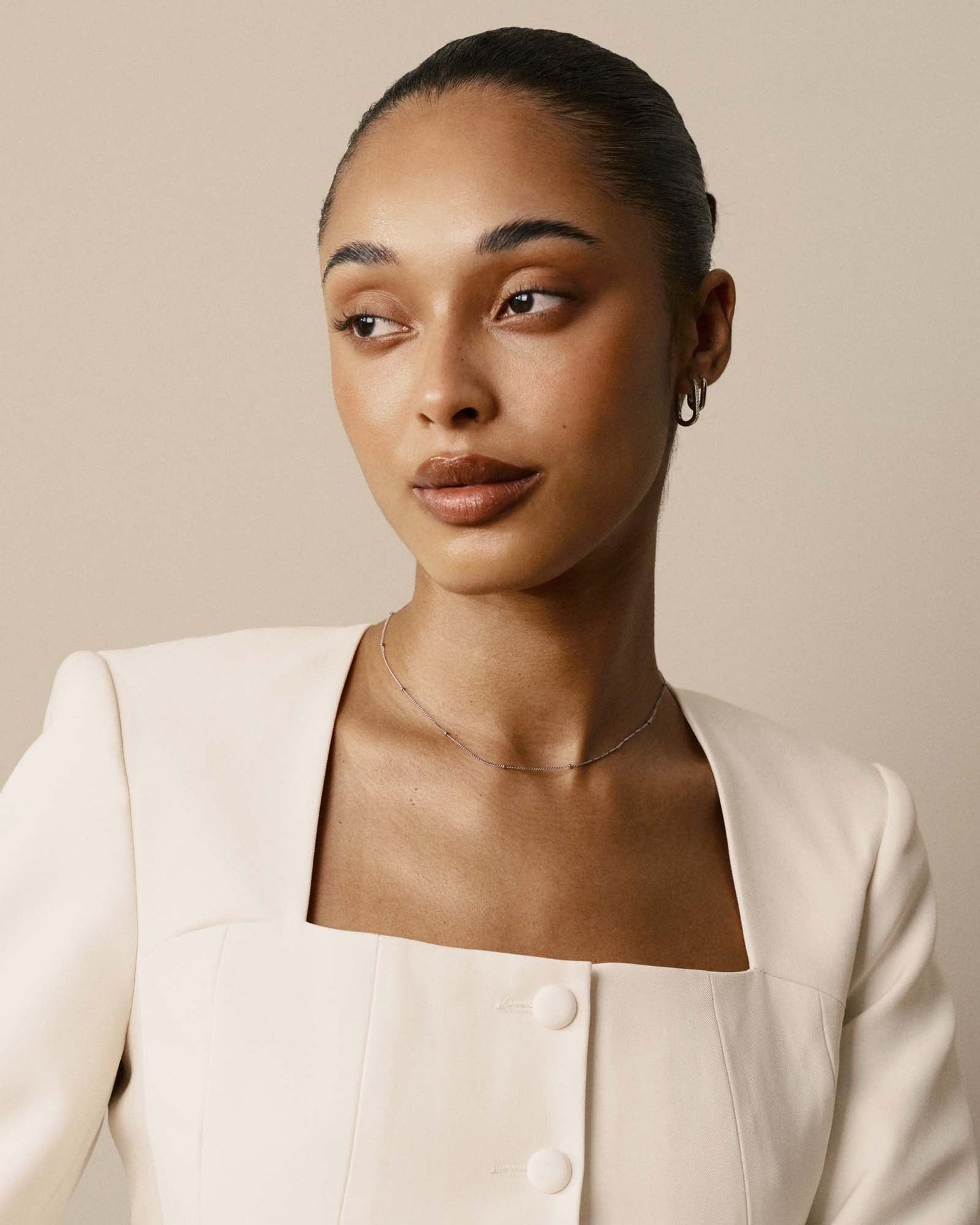 Beaded Chain Steel Small Necklace