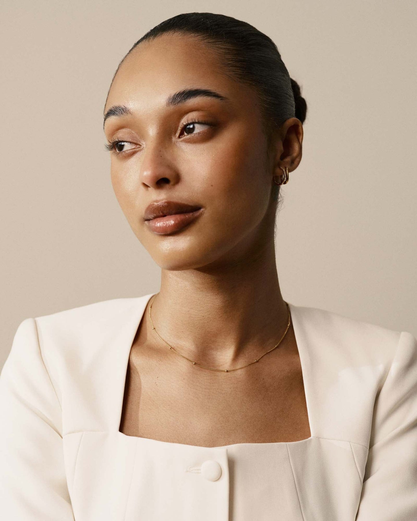 Beaded Chain Gold Medium Necklace