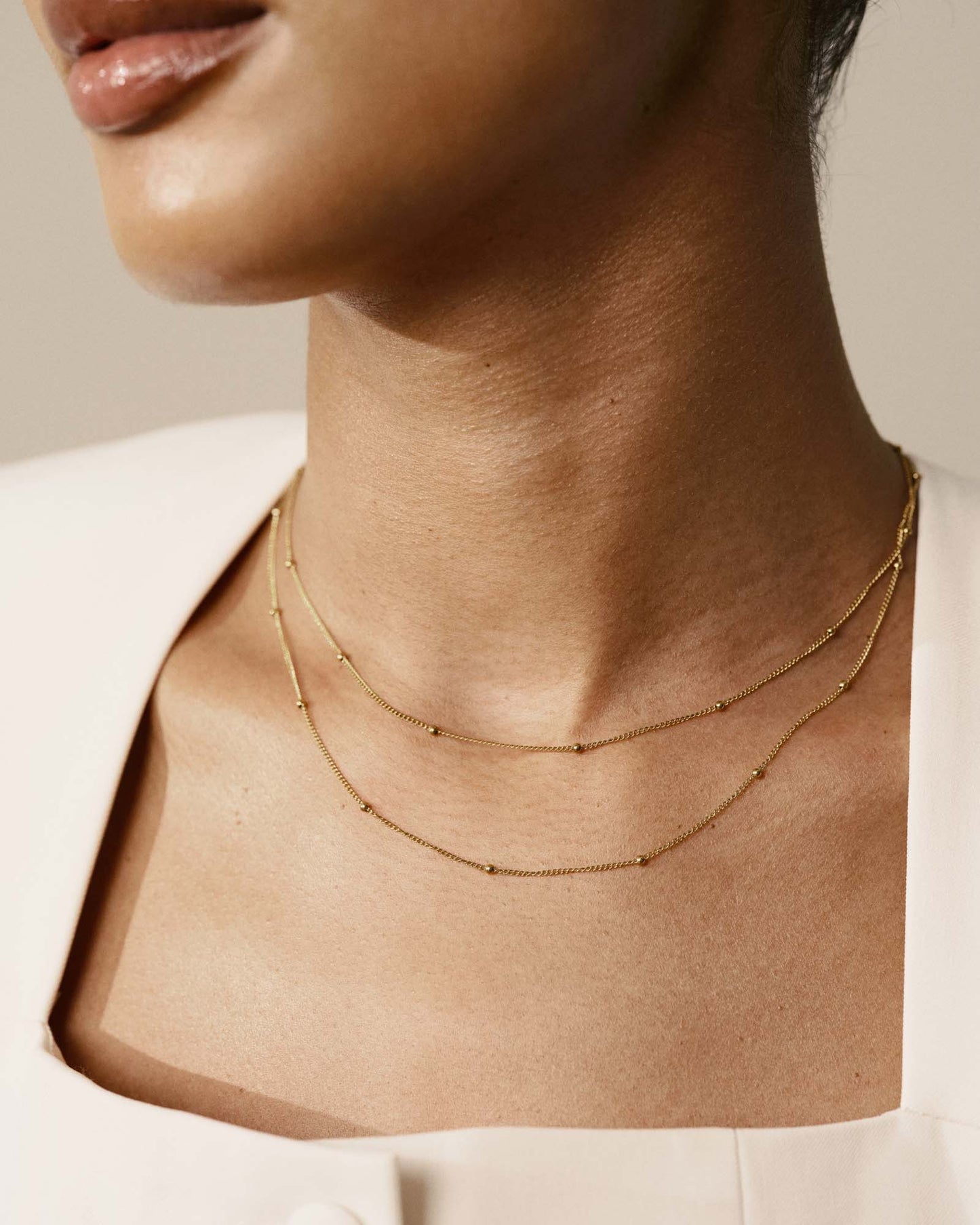 Beaded Chain Gold Medium Necklace