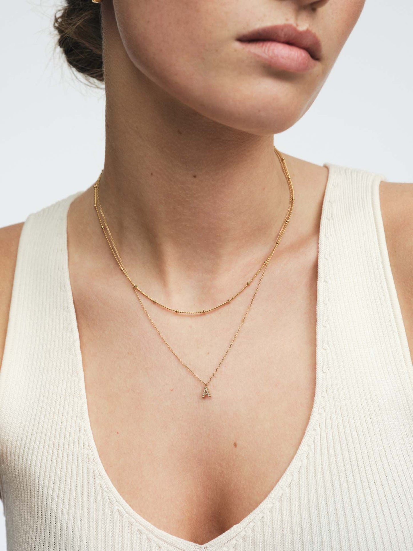 Petite Stone Letter Necklace