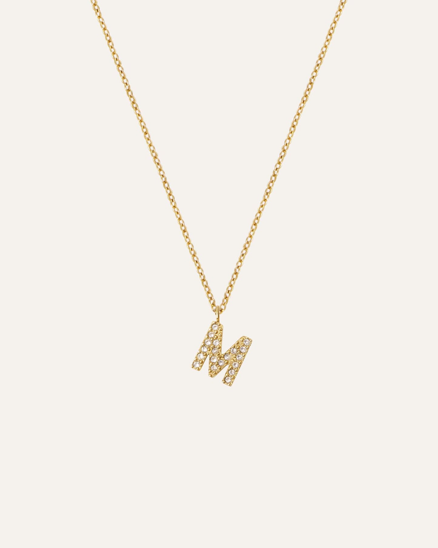 Petite Stone Letter Gold Necklace