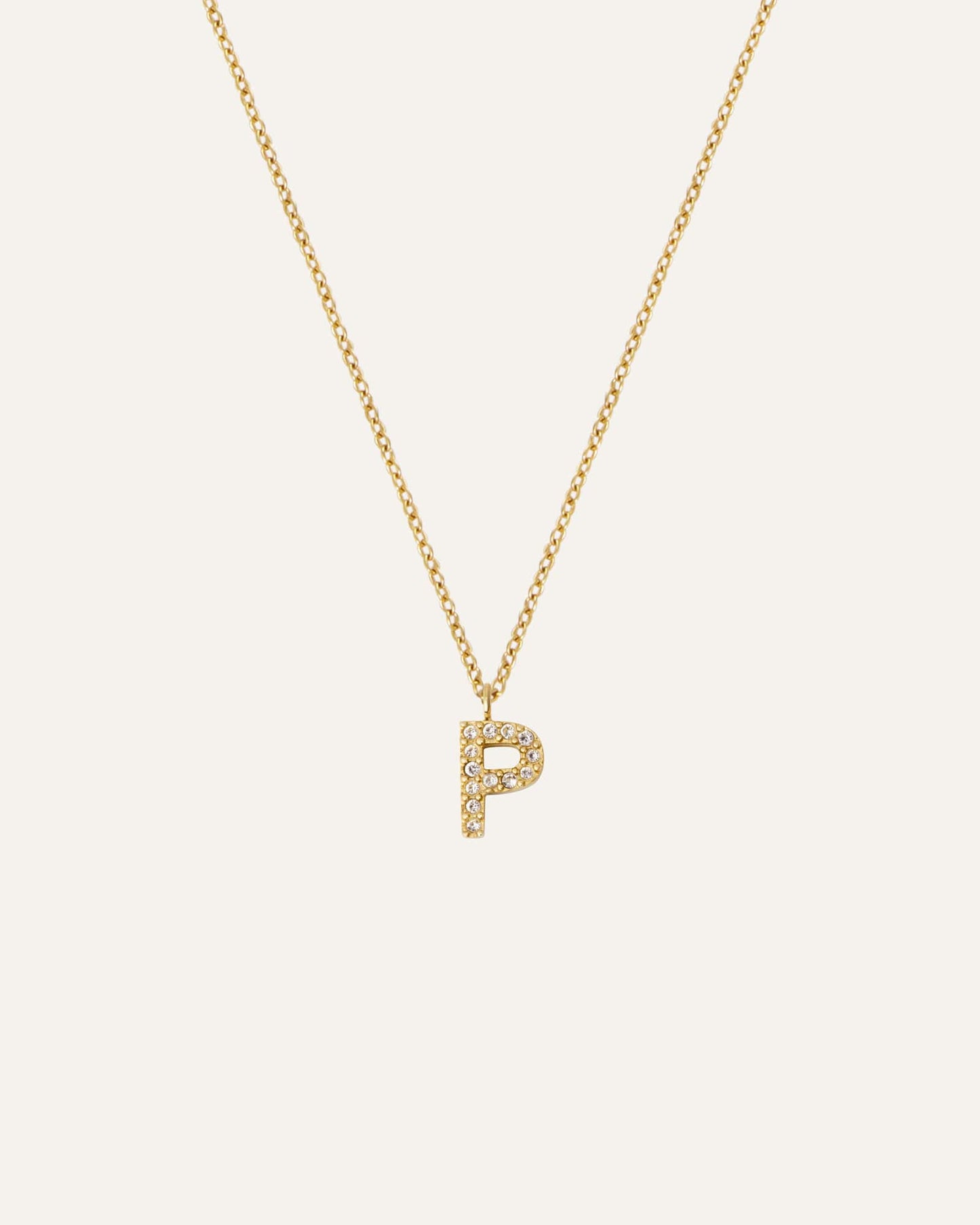 Petite Stone Letter Gold Necklace