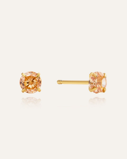 Jolie Gold Medium Studs - Champagne