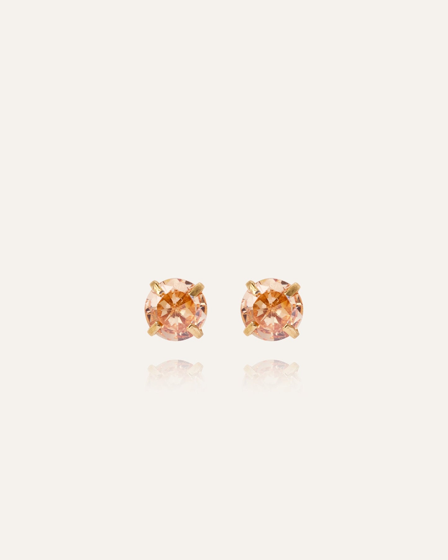 Jolie Gold Medium Studs - Champagne