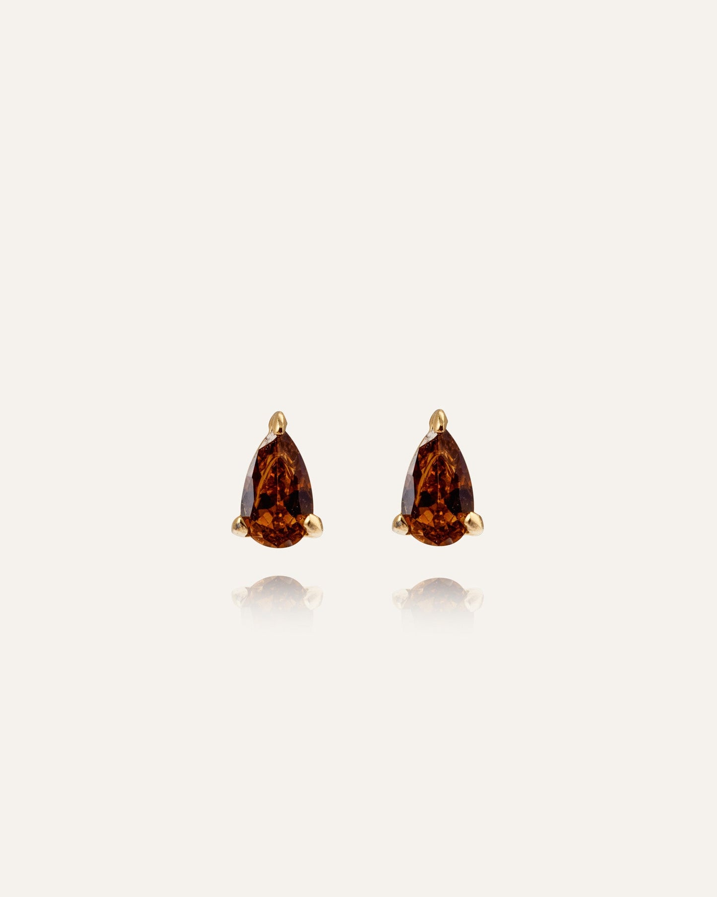 Belle Gold Small Studs - Coffee