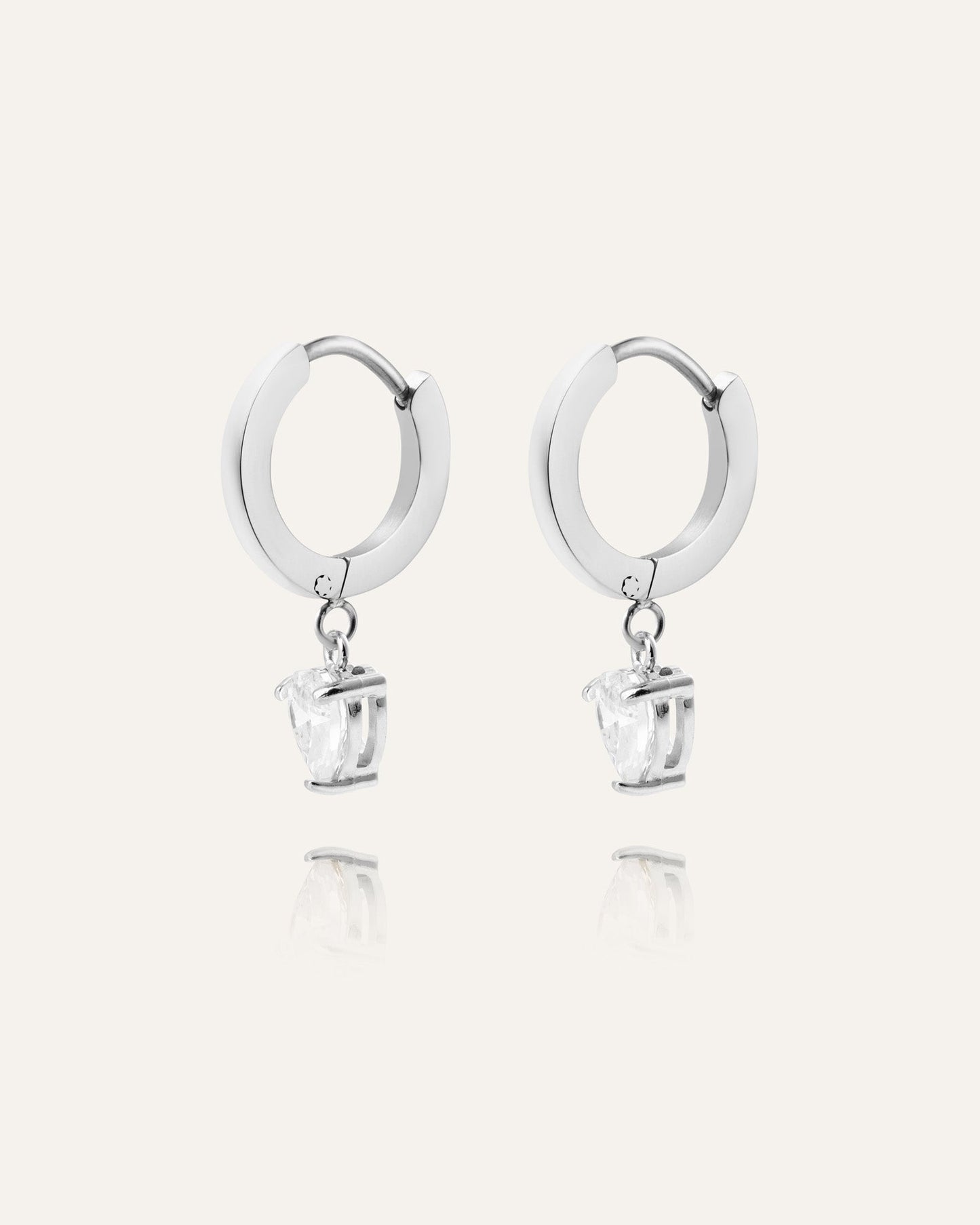 Bonne Silver Hoops - white