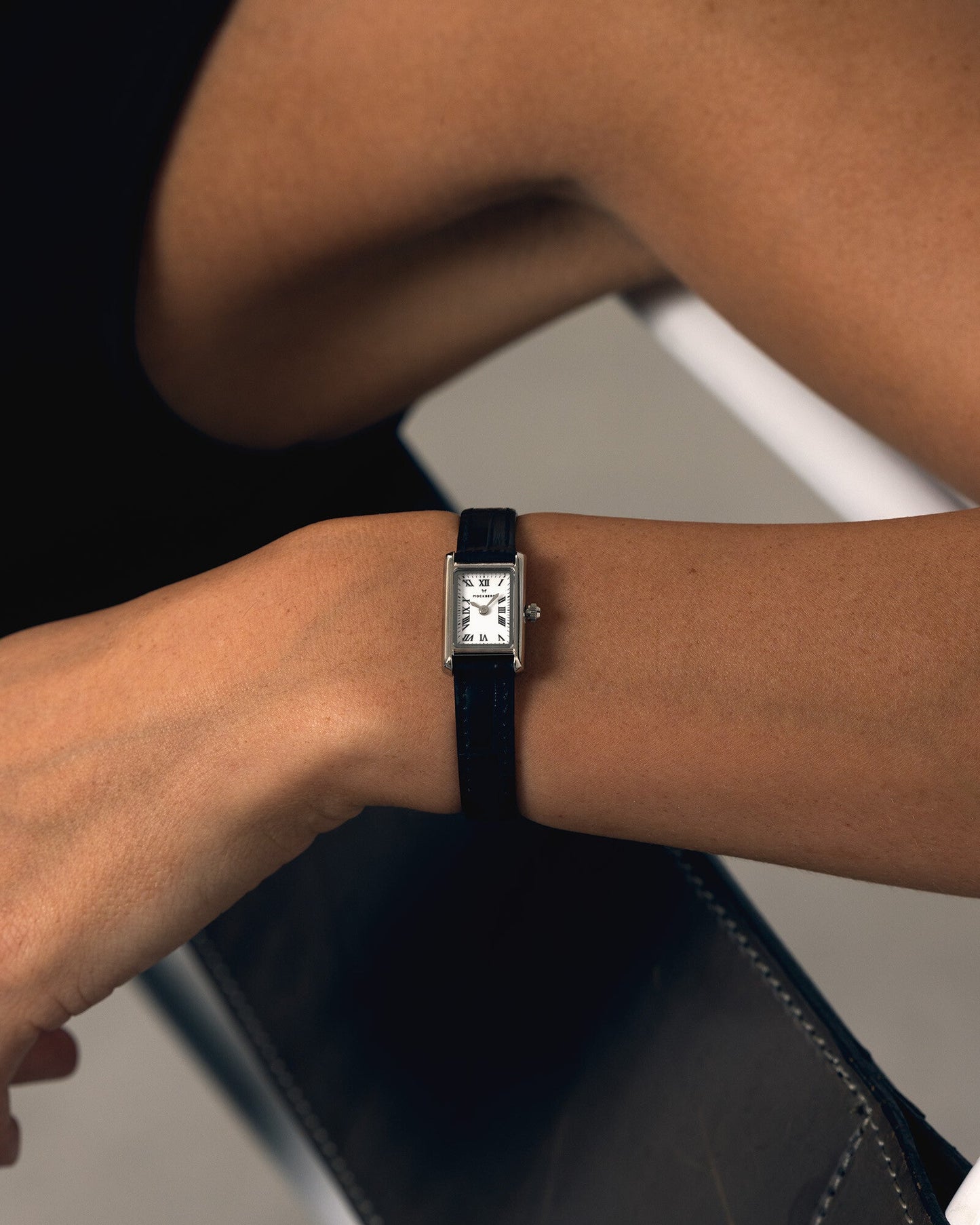 Timeless Leather Petite Steel Watch