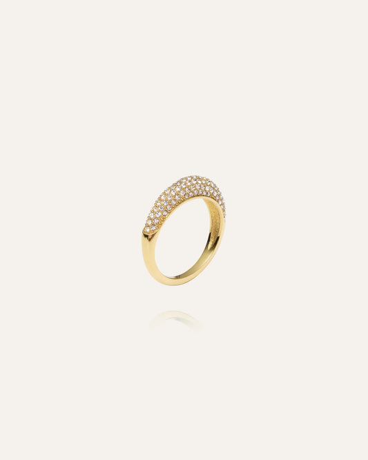 Pavé precious gold ring