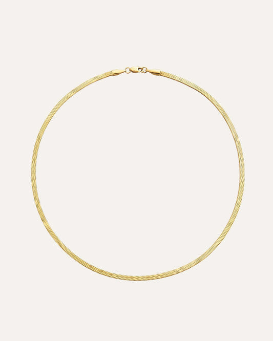 Thin snake necklace gold