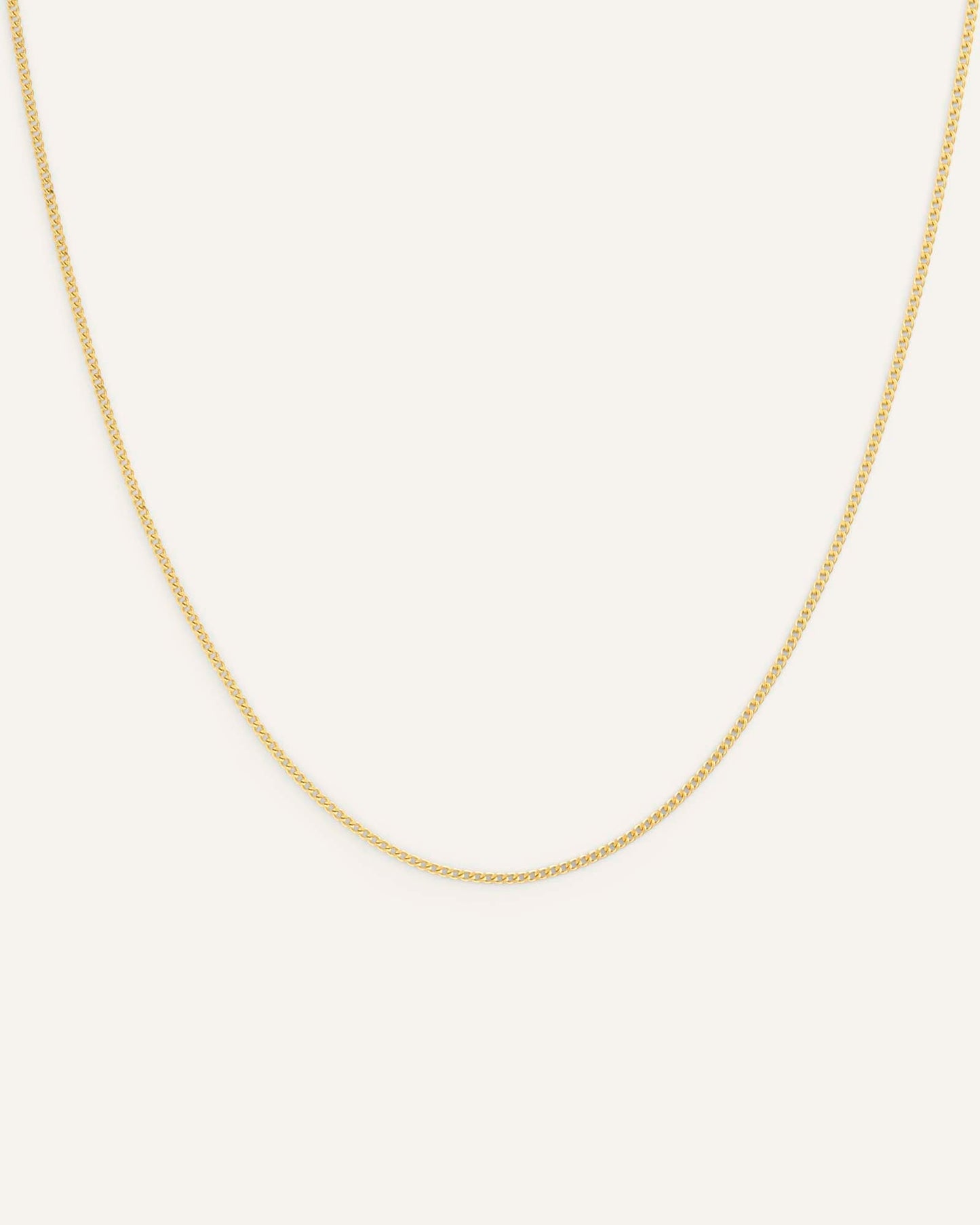 Thin Curb Chain Gold Necklace