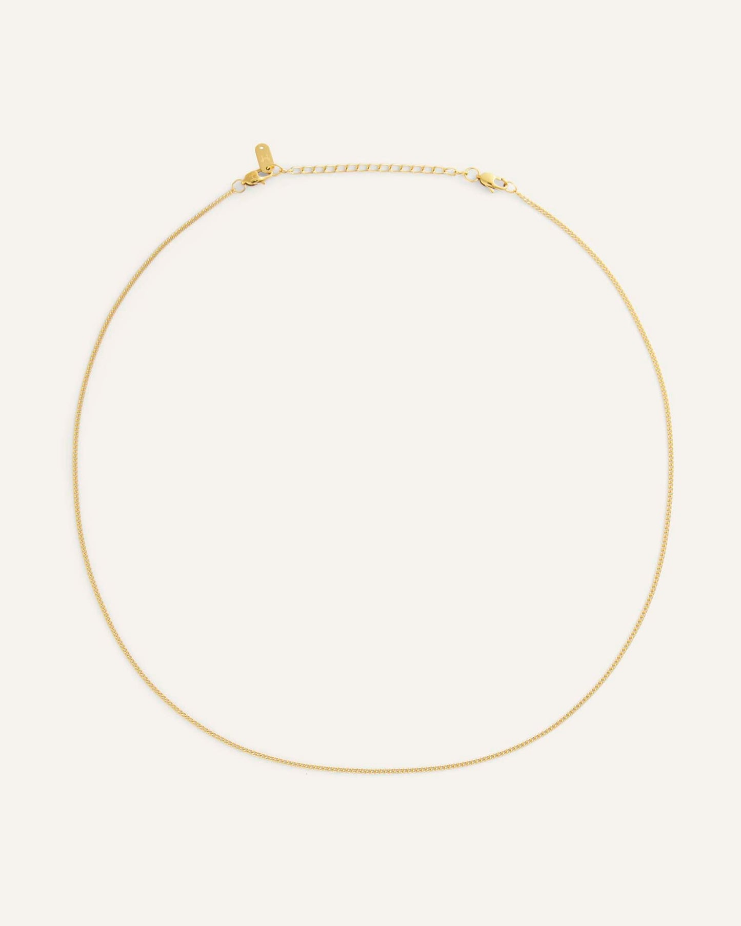 Thin Curb Chain Gold Necklace