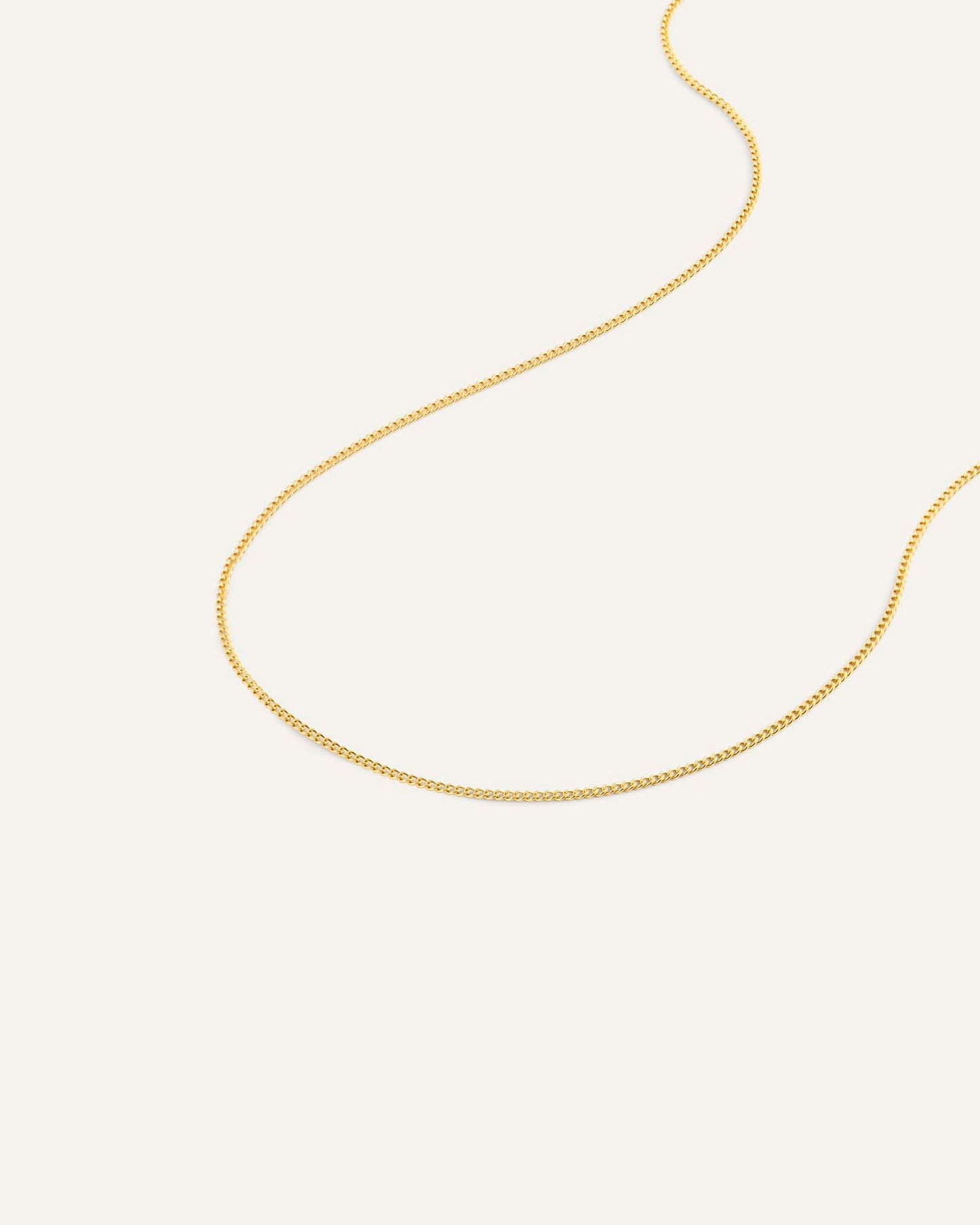 Thin Curb Chain Gold Necklace