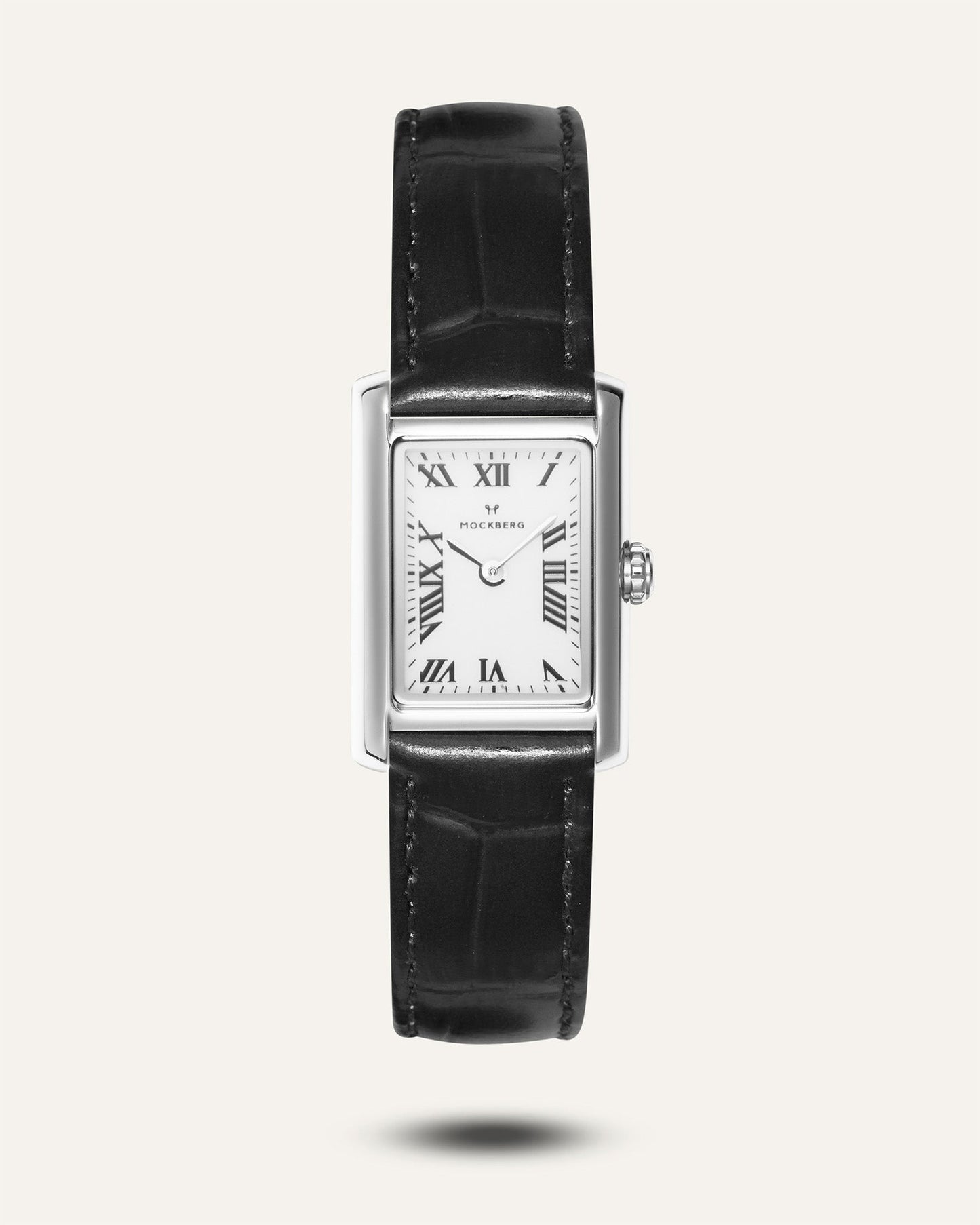 Timeless Black Leather Silver Watch