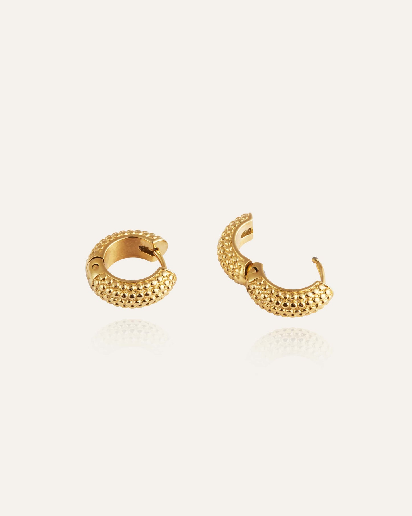 Beaded hoops Gold Medium