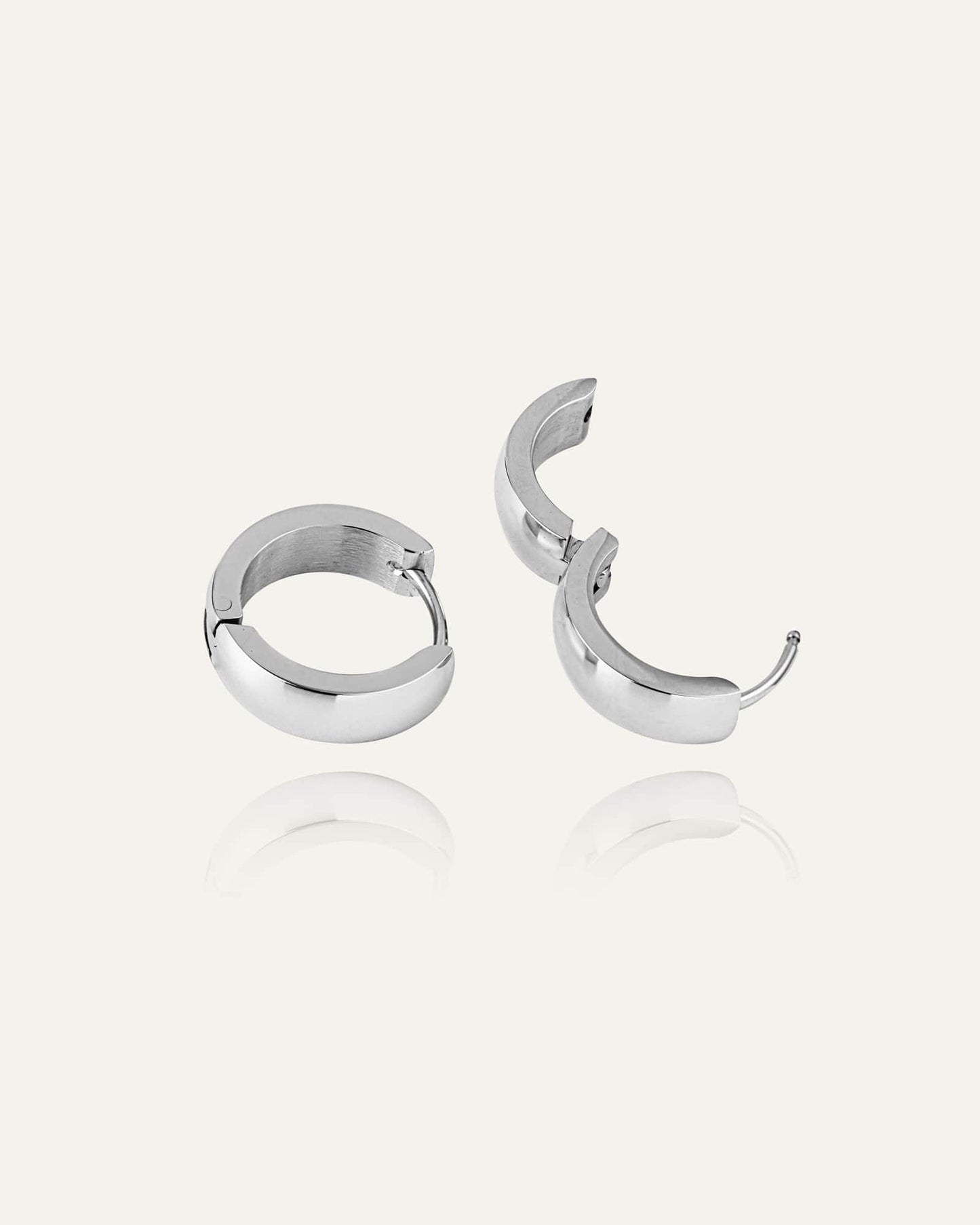 Chunky Silver Hoops Medium