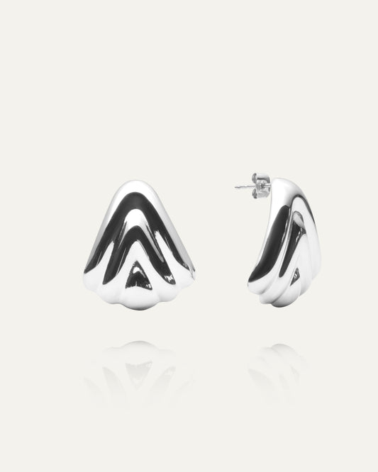 Deco Drop Silver Earrings