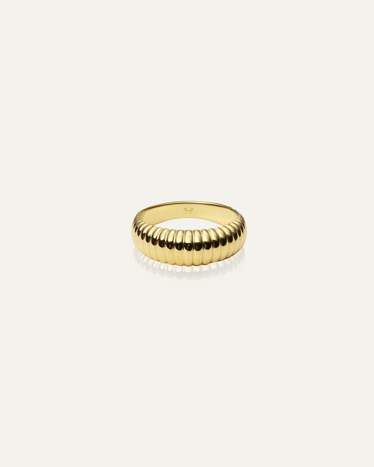 Retro Ribbed Gold Ring