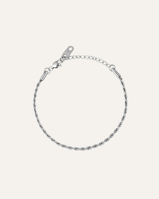 Thin Rope Bracelet Silver